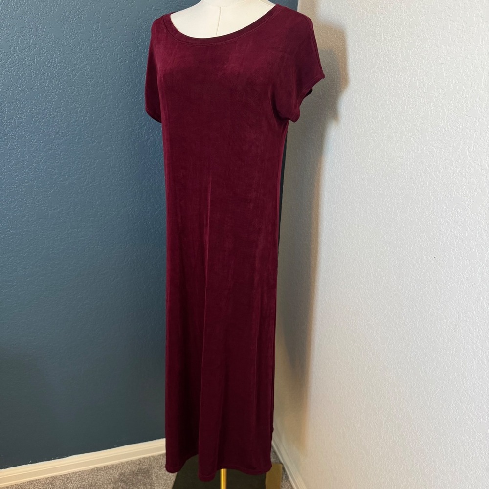 Vintage Goth Grunge Mesh Carole Little Maxi Dress Size 6 Burgundy